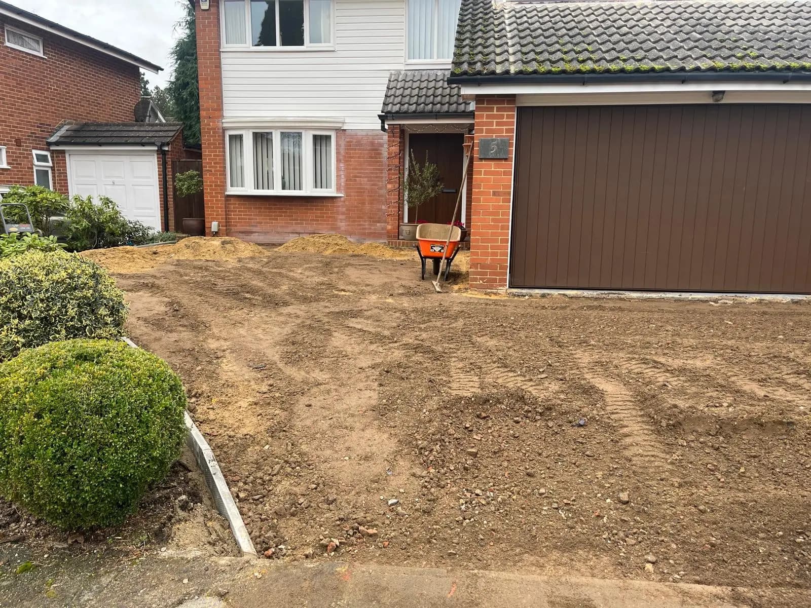 The drive lifted and dug out to formation, ready for a new base