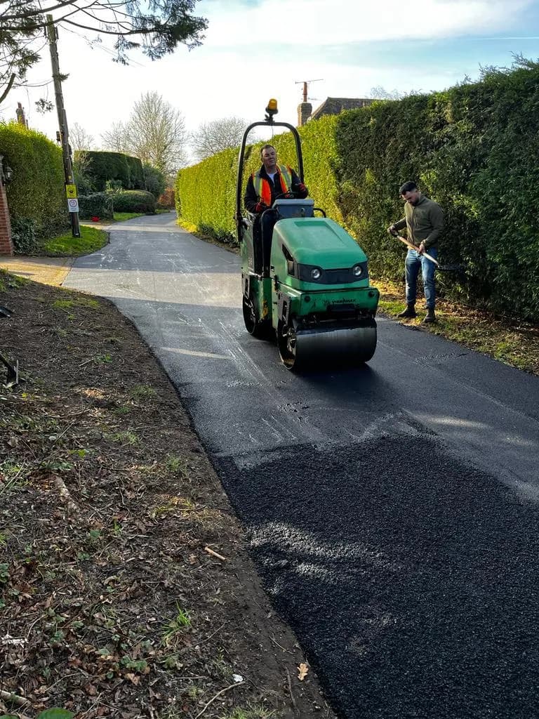 Clean tarmac edge along the verge