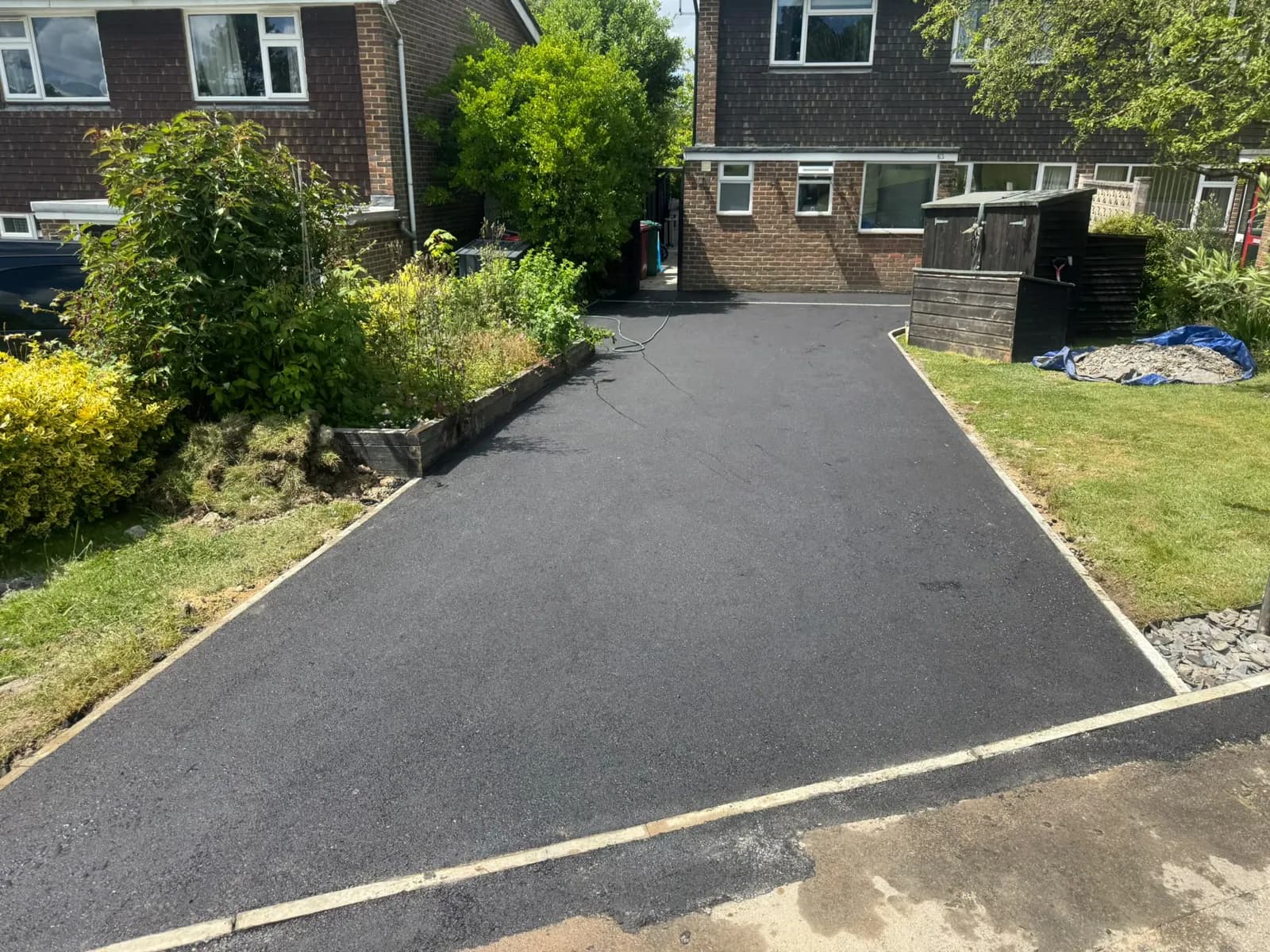 Finished hot-laid tarmac surface in Surrey