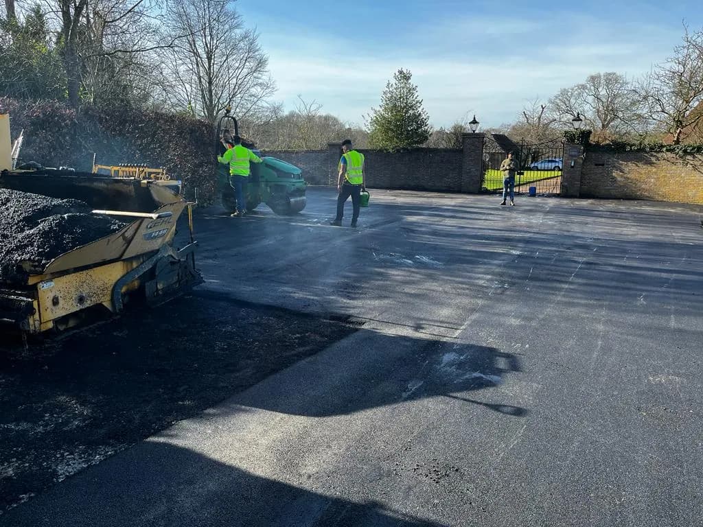 Finished tarmac access lane near Gatwick